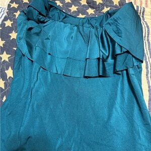 Cacique Teal Ruffle Swim Top